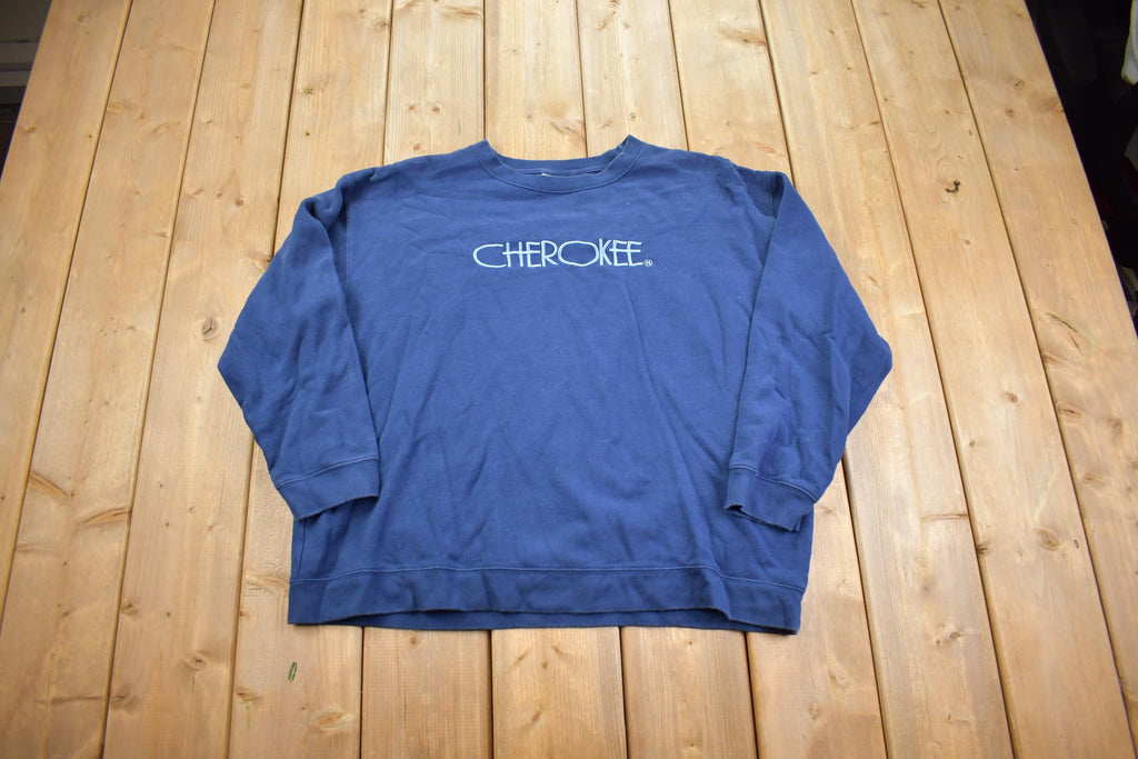 Vintage 1990s Navy "Cherokee" Embroidered Crewneck - Large