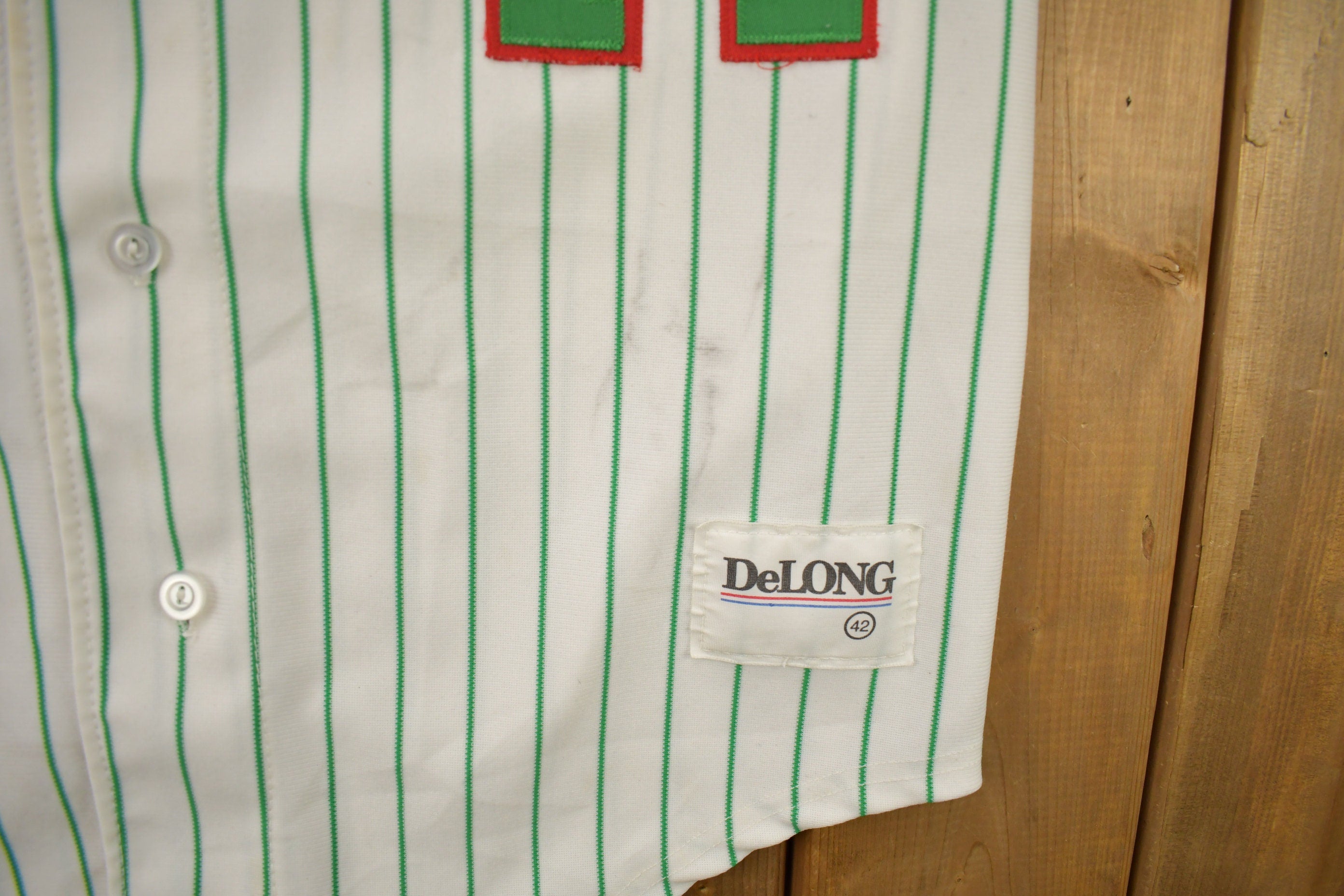 Vintage 1990s Wedgewood Pizza Baseball Style Delong #14 Jersey