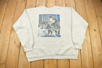 Vintage 1980s Wolf Theme Graphic Raglan Crewneck