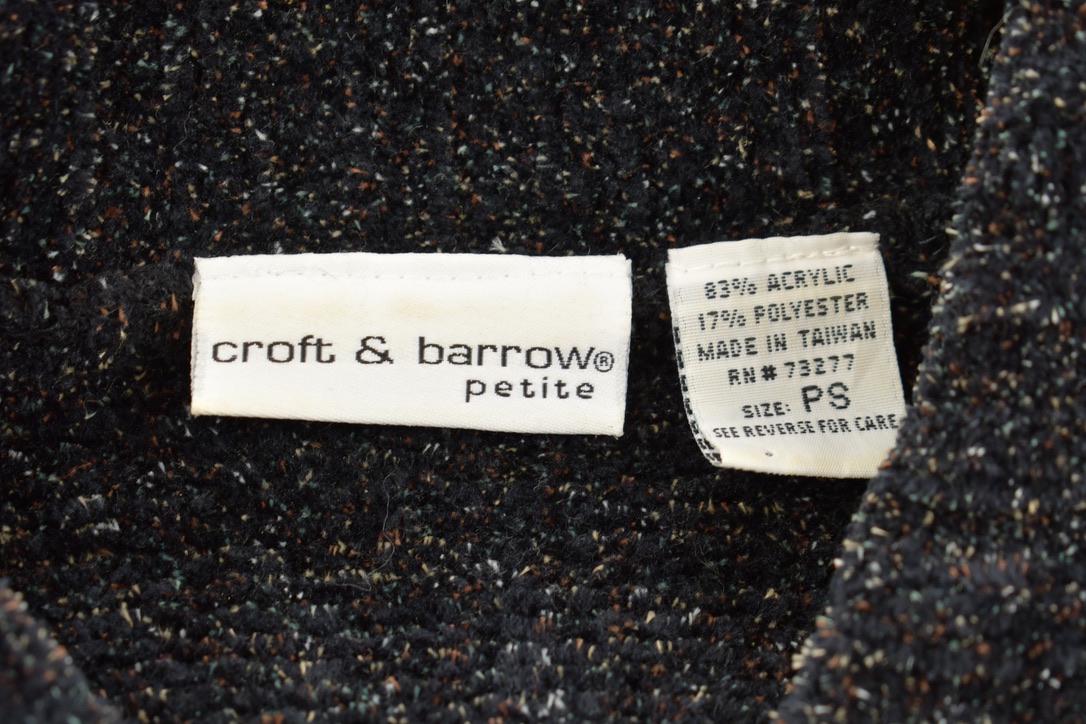 Vintage 1980s Croft & Barrow Full Zip Wool Sweater