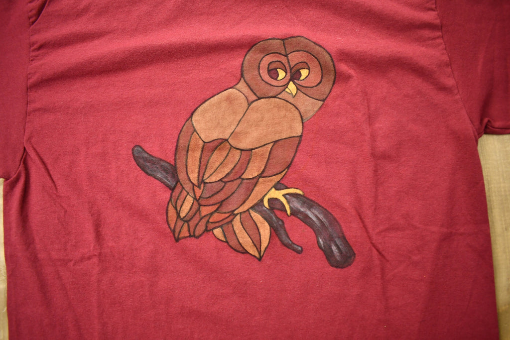 Vintage 1990s Owl Theme Graphic T-Shirt
