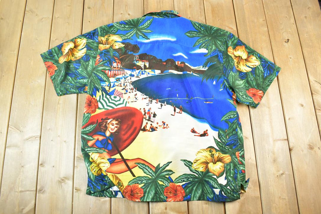 Vintage 1990s Reservoir Hawaiian AOP Button Up Shirt Mens L