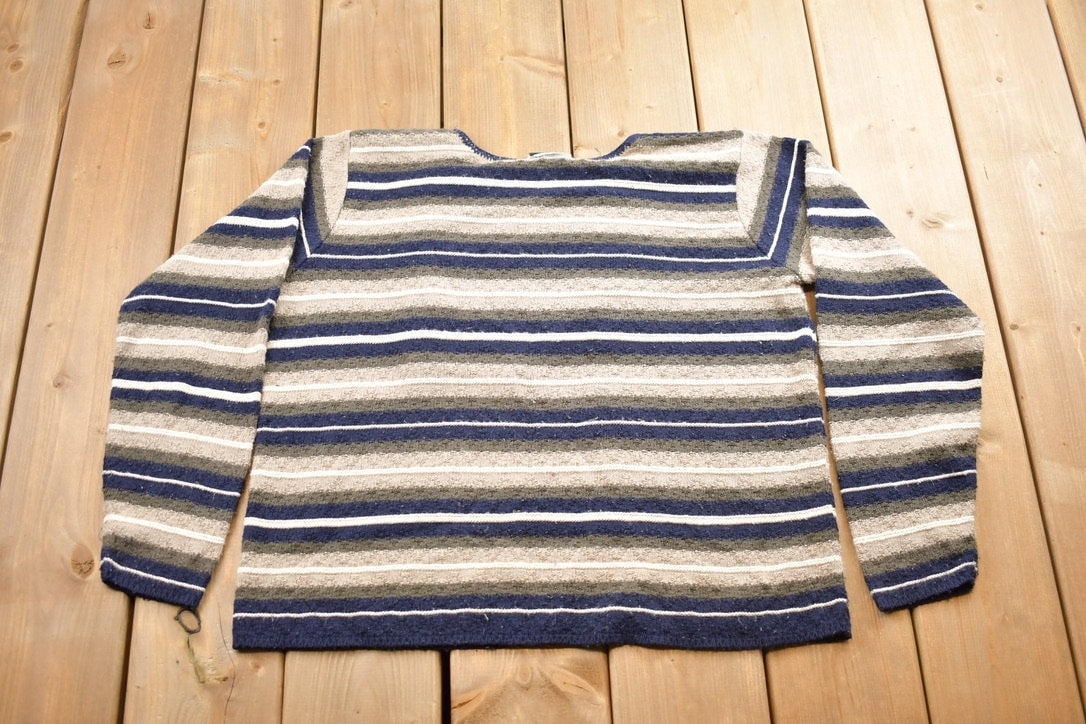 Vintage 1990s Fashion Bug Striped Knitted Sweater