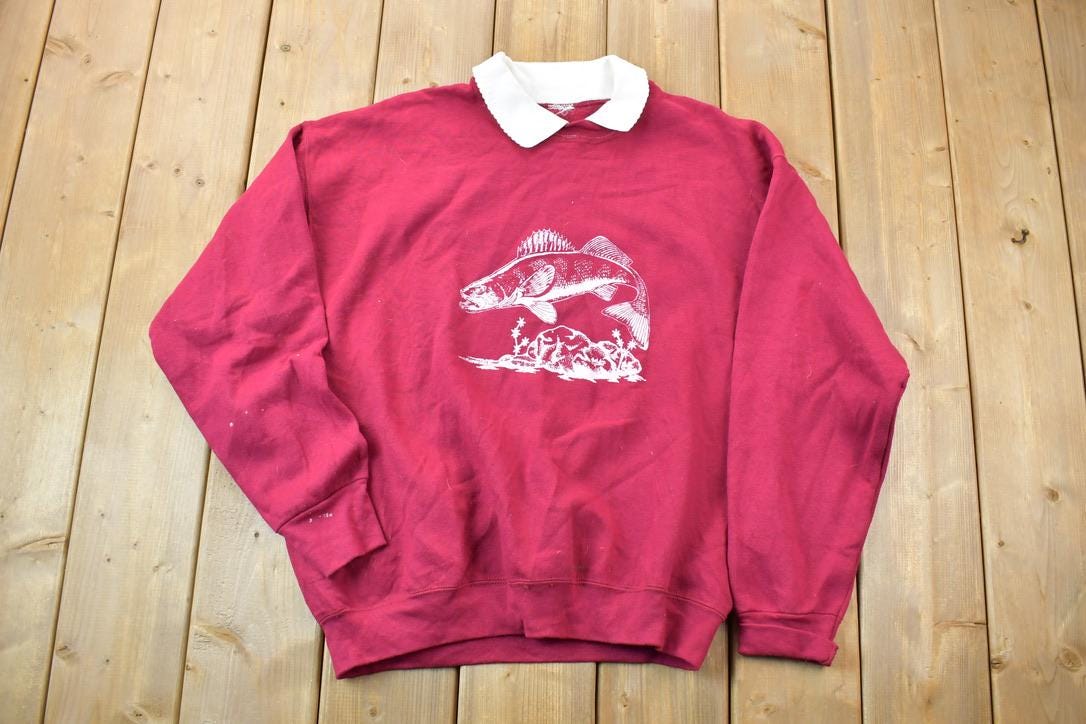 Vintage 1990s Flying Fish Double Collar Crewneck Sweater