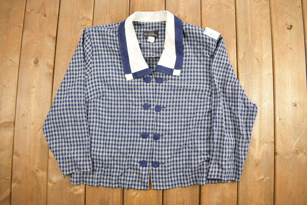 Vintage 1990s Gingham Button Up Blazer