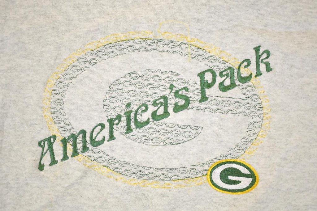 Vintage 1990s Green Bay Packers Americas Pack Embroidered NFL Crewneck Sweatshirt Mens L