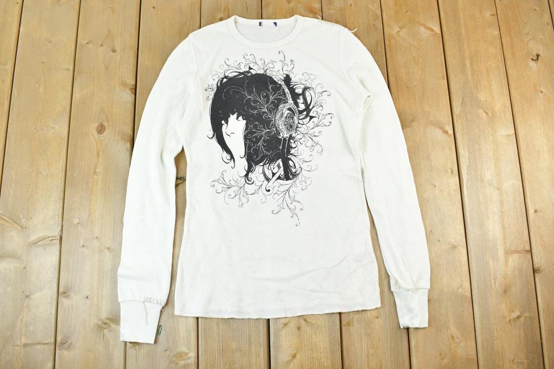 Women Vintage Vigoss Y2K Dj Waffle Knit T-Shirt