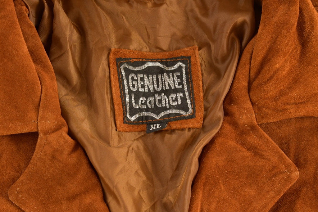 Vintage 1990s Genuine Leather Western Fringe Jacket