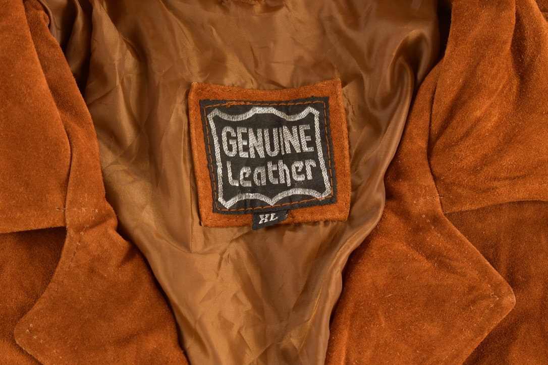 Vintage 1990s Genuine Leather Western Fringe Jacket