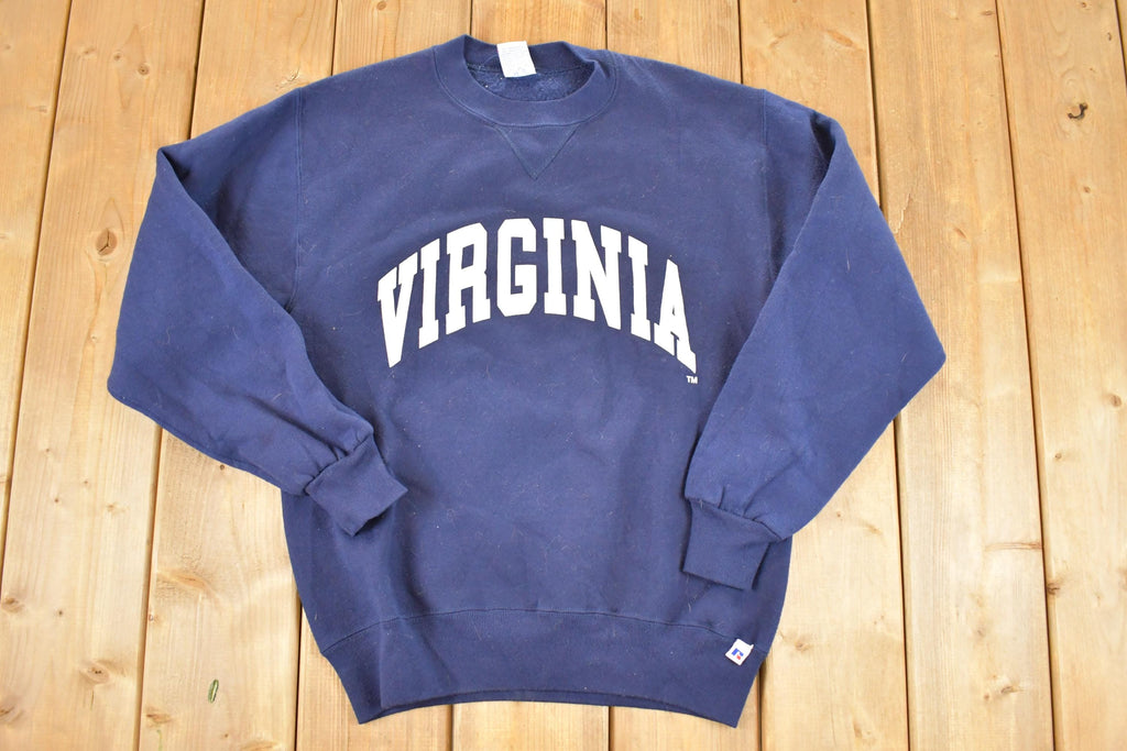 Vintage 1990s Virginia Russell Athletics Big Text Logo Crewneck Sweatshirt Men's M