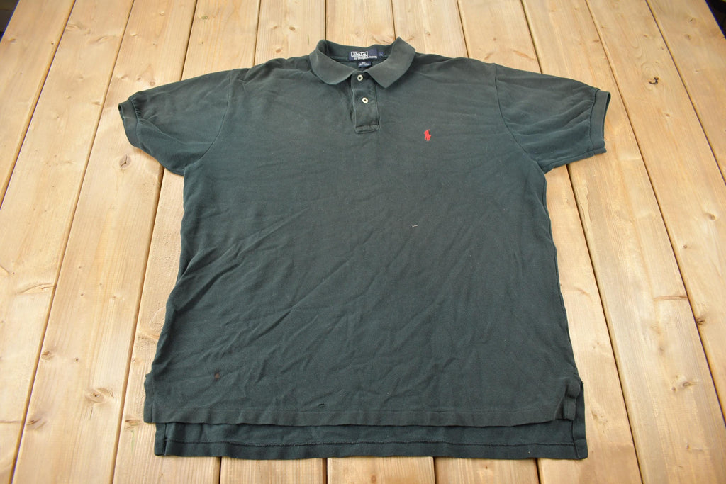 Vintage 1990s Polo By Ralph Lauren Small Pony Black Polo Shirt