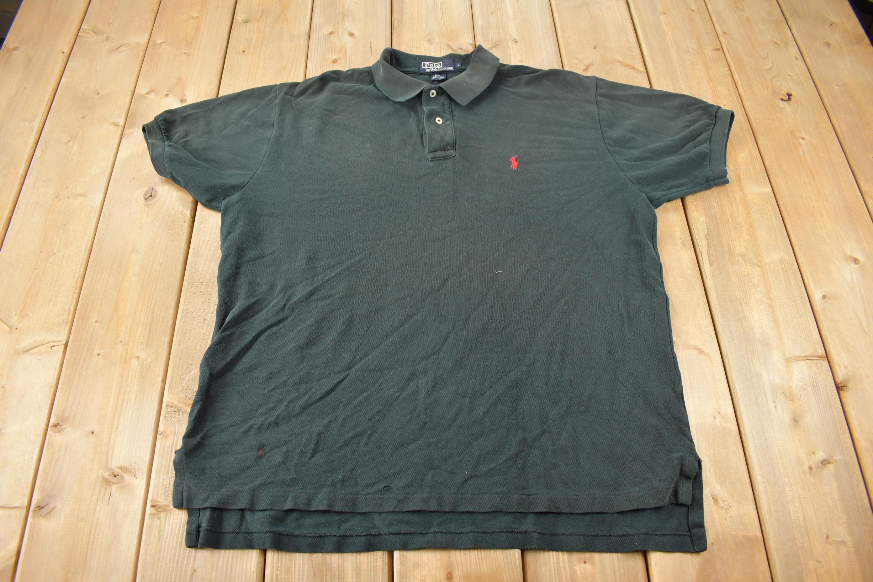 Vintage 1990s Polo By Ralph Lauren Small Pony Black Polo Shirt