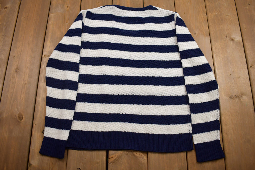 Vintage 1980s Knitted Braidburn Striped Crewneck Sweater