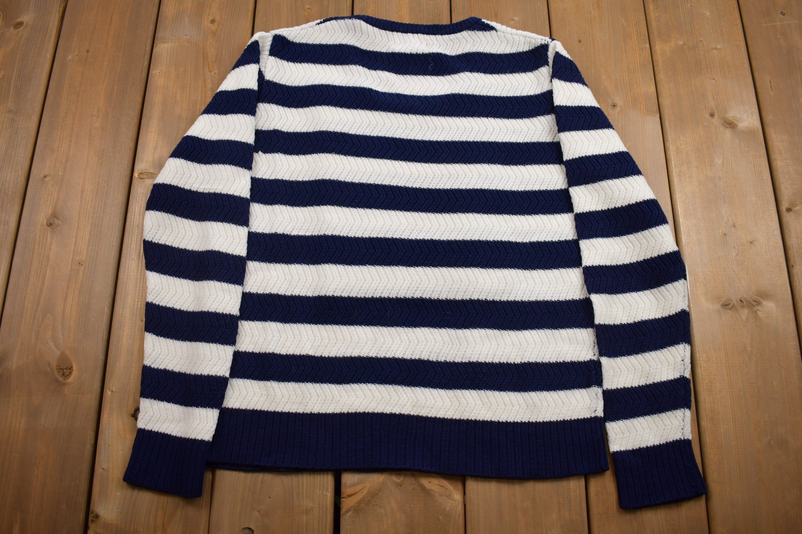 Vintage 1980s Knitted Braidburn Striped Crewneck Sweater