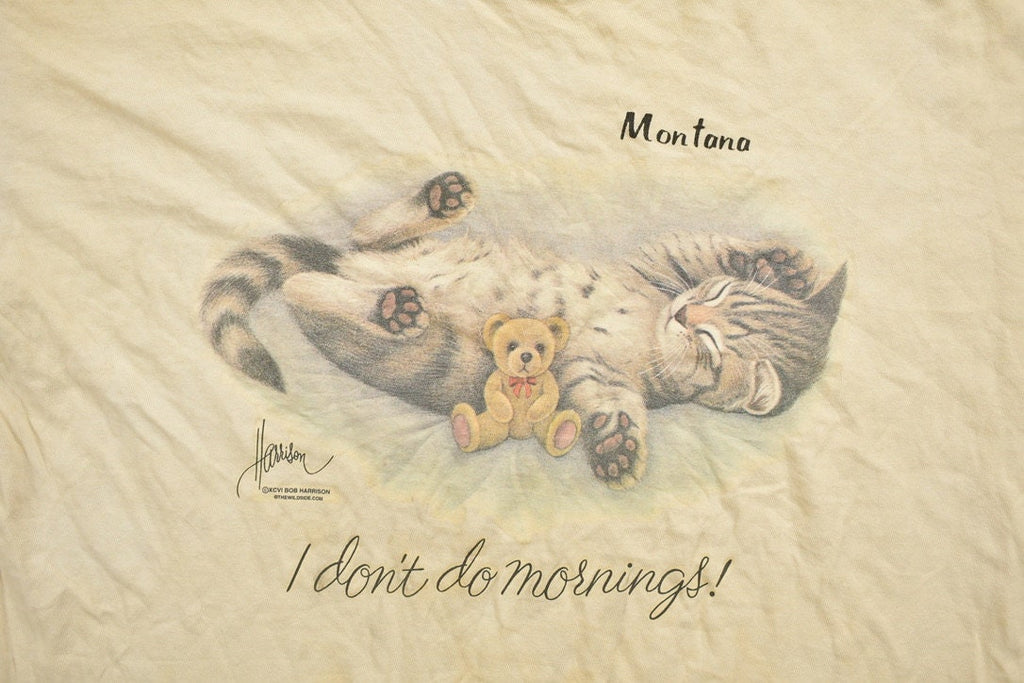 Vintage 1990s Montana "Dont Do Mornings" Souvenir T Shirt