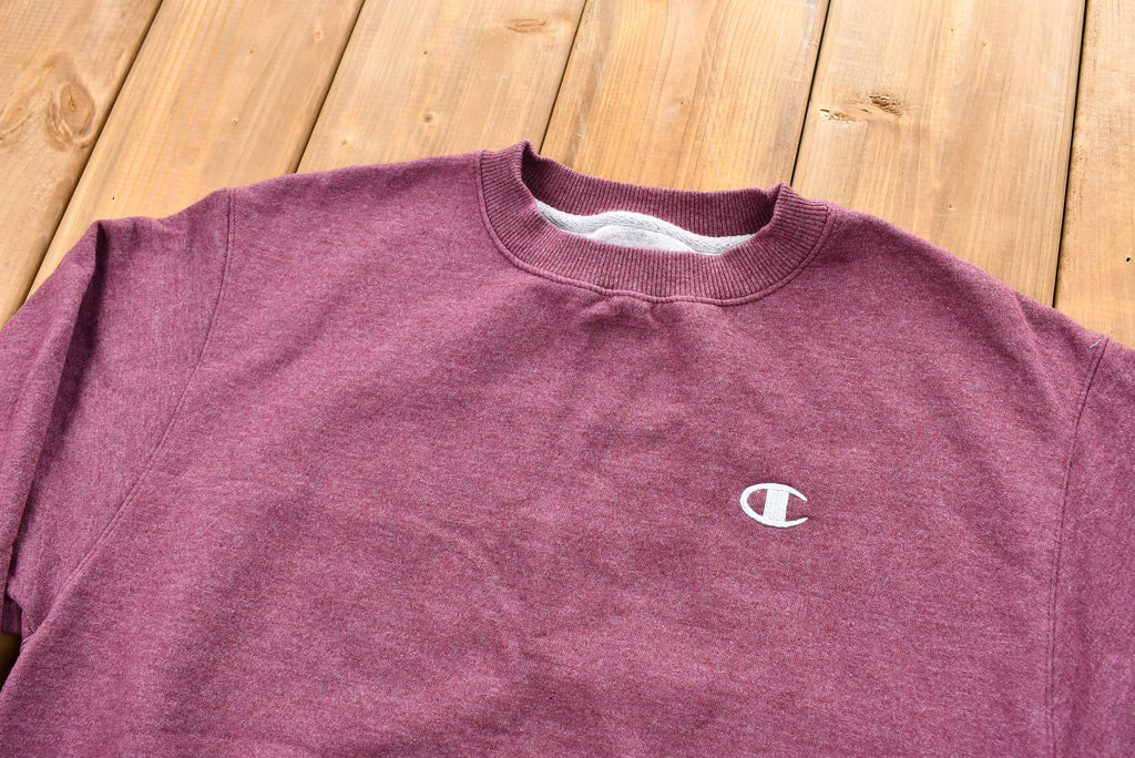 Vintage Blank Faded Burgundy Champion Pullover Crewneck