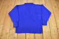 Vintage 1980s Yellow Rose Knitted Crewneck Sweater With Chest Pocket /