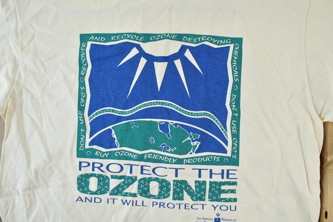 Vintage 1990s Protect The Ozone Souvenir Single Stitch Graphic Print T-Shirt