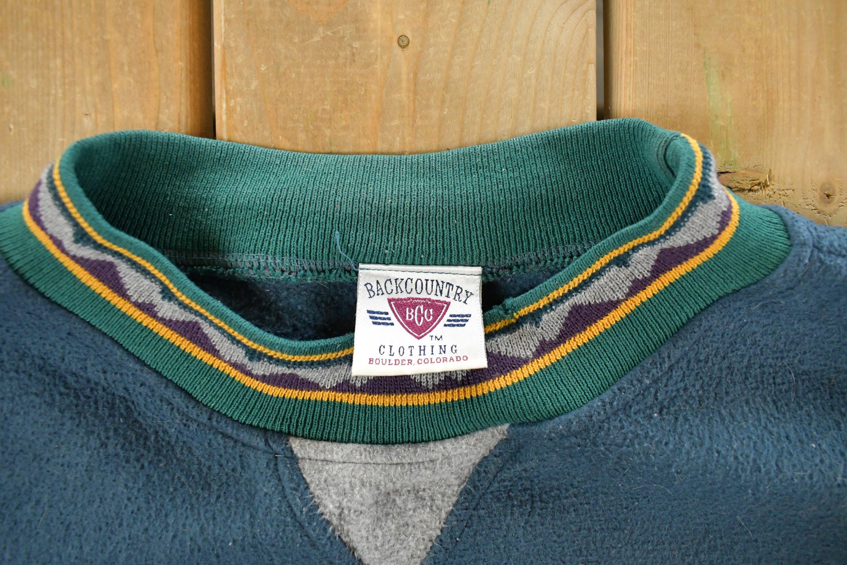 Vintage 1990s Colorado Aztec Navajo Fleece Ski Crewneck Sweatshirt Men's XL