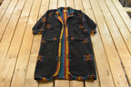 Vintage 1990s Ivy Koral Western All Over Print Wool Robe Men's M  Full Length  Robe Coat  Long Jacket  Southwestern Americana