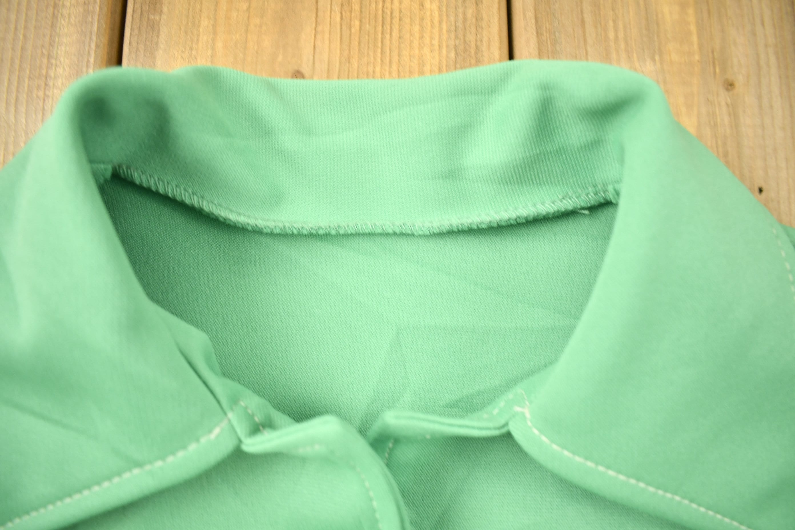 Vintage 1970s Lime Green Button Up Shirt