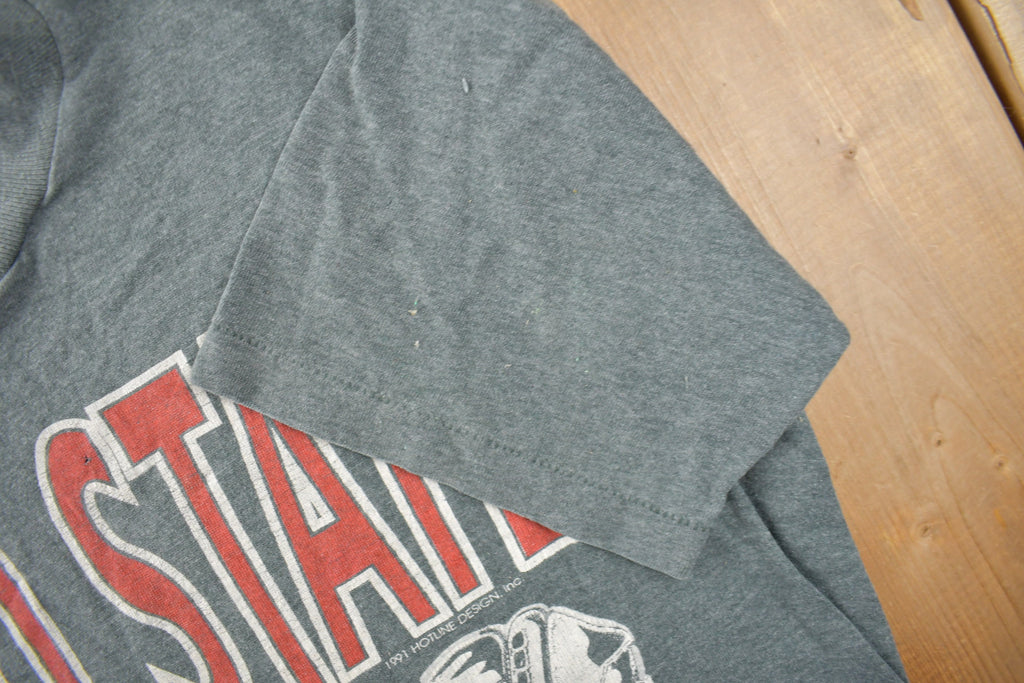Vintage 1991 Ohio State University Collegiate Basketball Graphic T-Shirt Made In USA