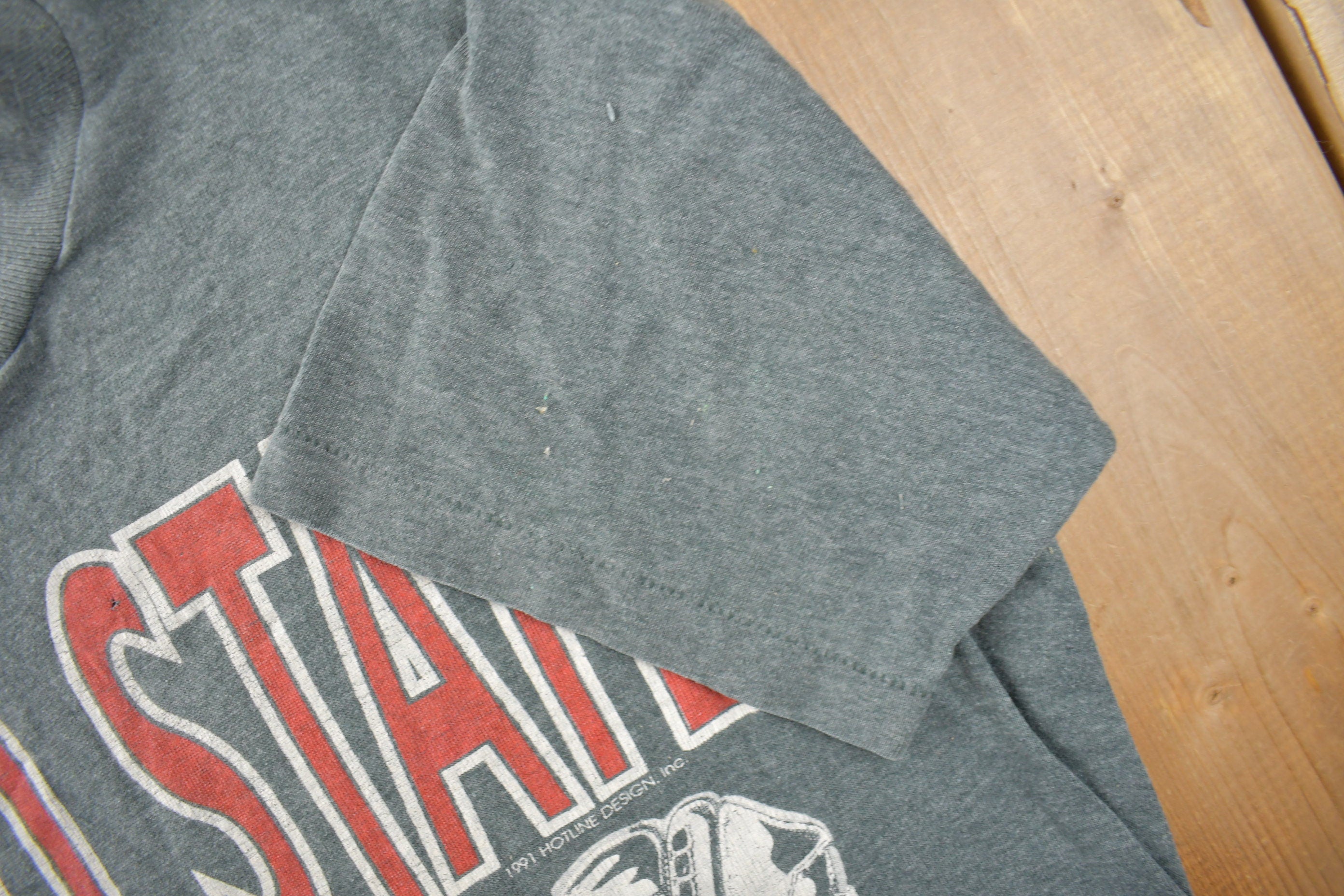 Vintage 1991 Ohio State University Collegiate Basketball Graphic T-Shirt Made In USA