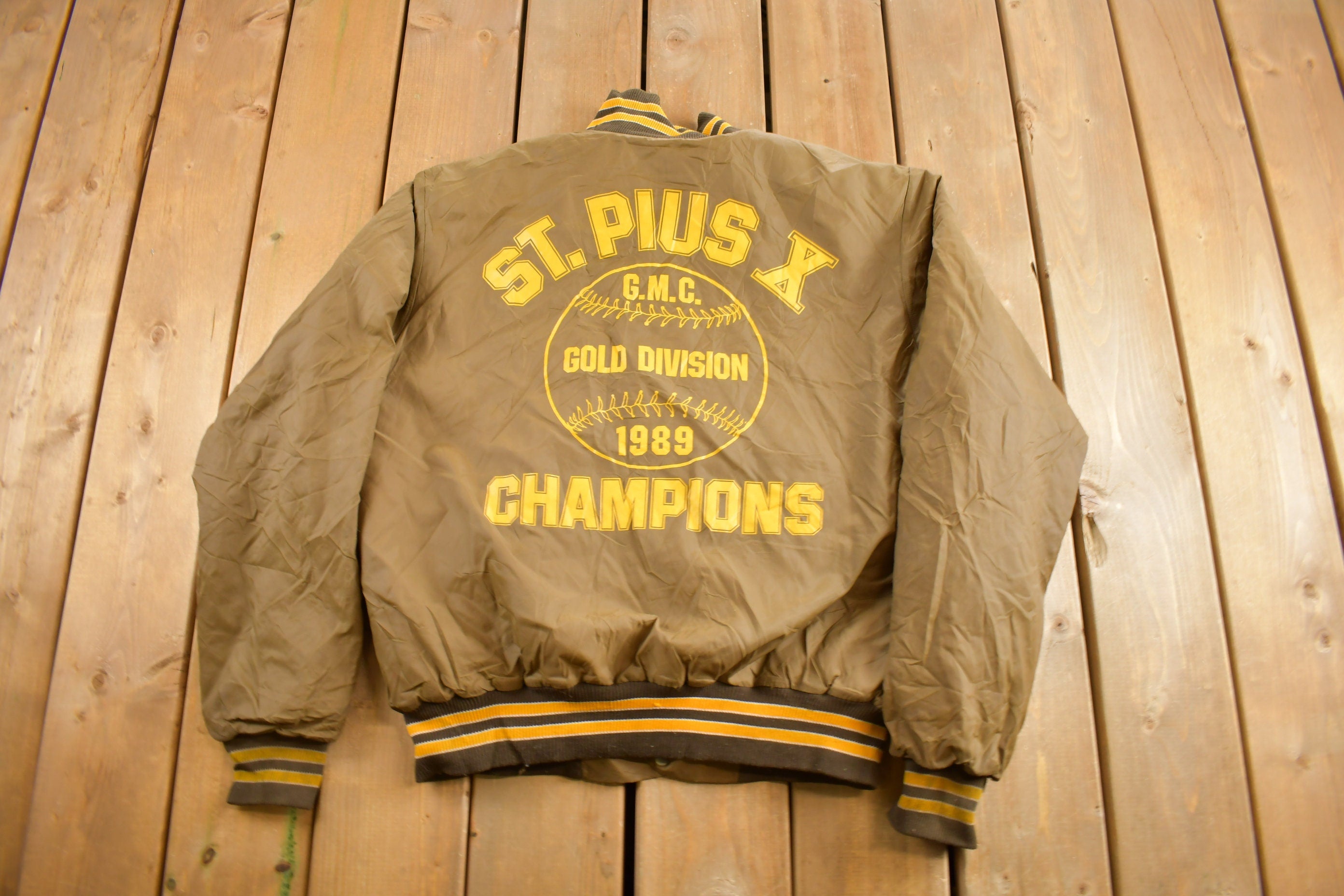Vintage 1989 St Pius X Champions Bomber Jacket