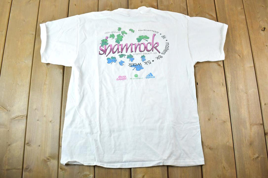 Vintage 1998 Shamrock 5K Walk Souvenir Single Stitch Graphic Print T-Shirt Made In USA