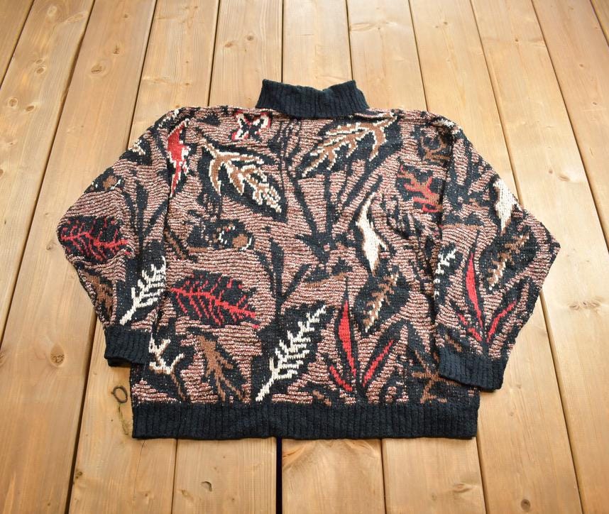 Vintage 1980s Cosi Collection Knit Abstract Pattern Crewneck Sweater