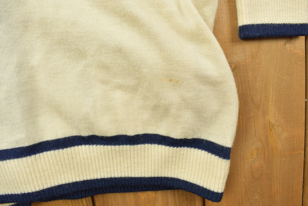Vintage 1990s JH Collectibles Knitted Cardigan Sweater  Vintage Cardigan  Button Up  Blank Cardigan  Vintage Knit  Nautical Sweater