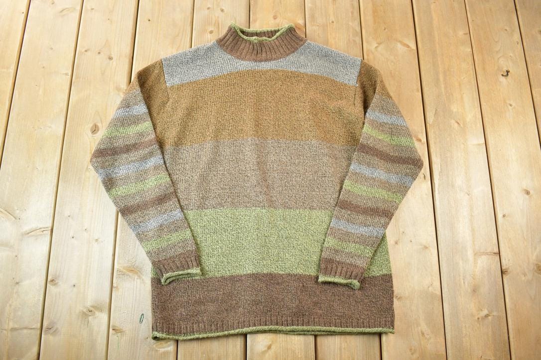 Vintage 1990s Erika And Co Knit Abstract Pattern Crewneck Sweater
