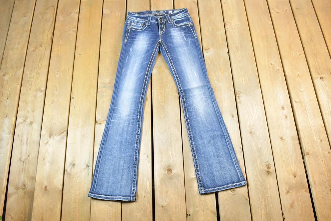 Vintage Y2K Miss Me Bedazzled Low Rise Jeans Size 26x31
