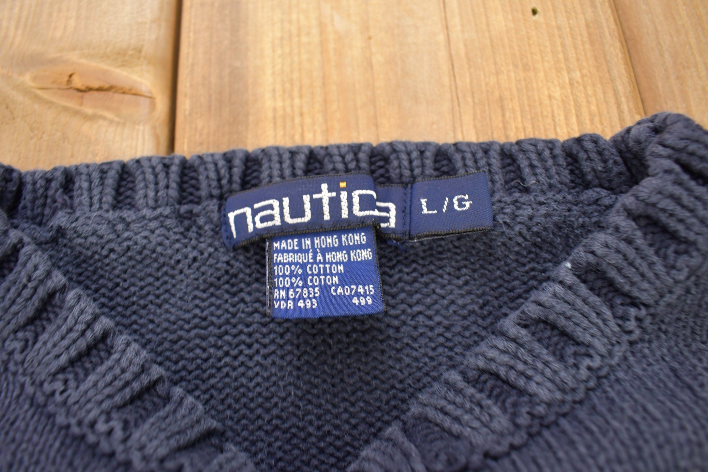 Vintage 1990s Nautica 3D Cable Knit Crewneck Sweater