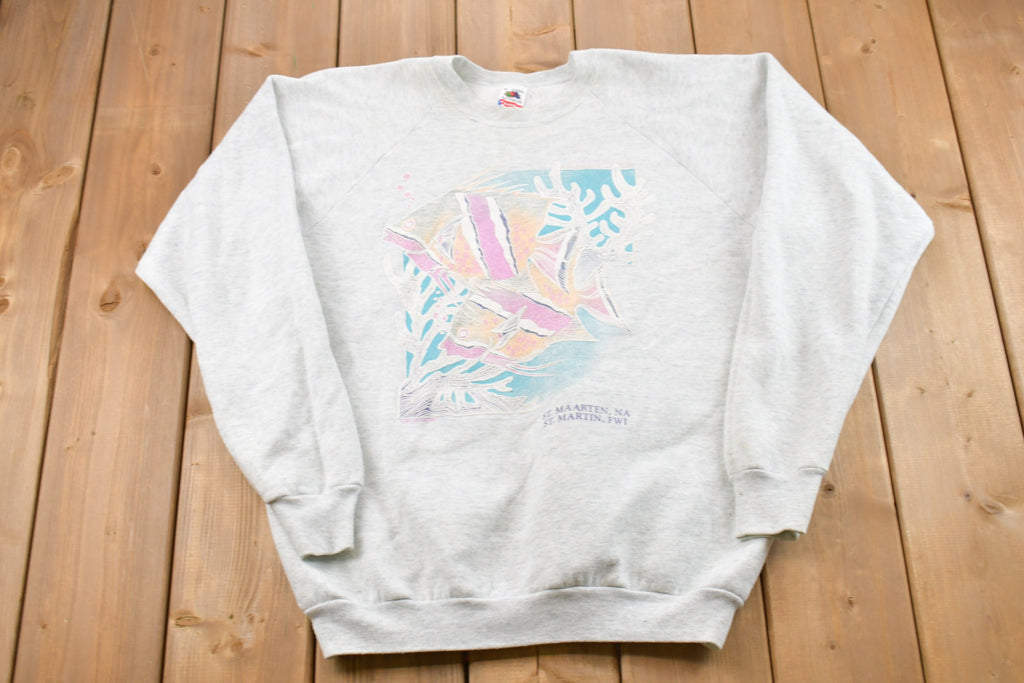 Vintage 1990 St. Maarten Travel Crewneck Sweatshirt  90s Crewneck  Souvenir  Athleisure  Streetwear  Travel And Tourism  Made In USA