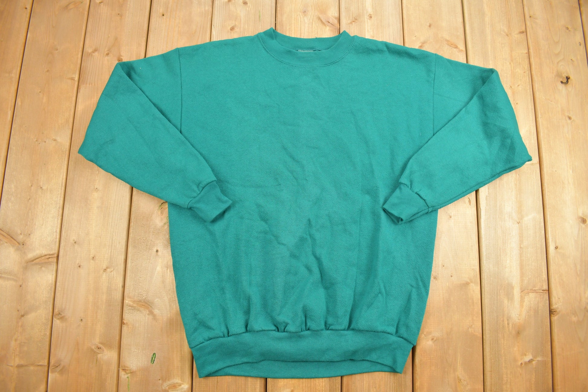 Vintage 1990s Blank Nucleus Turquoise Crewneck Sweatshirt