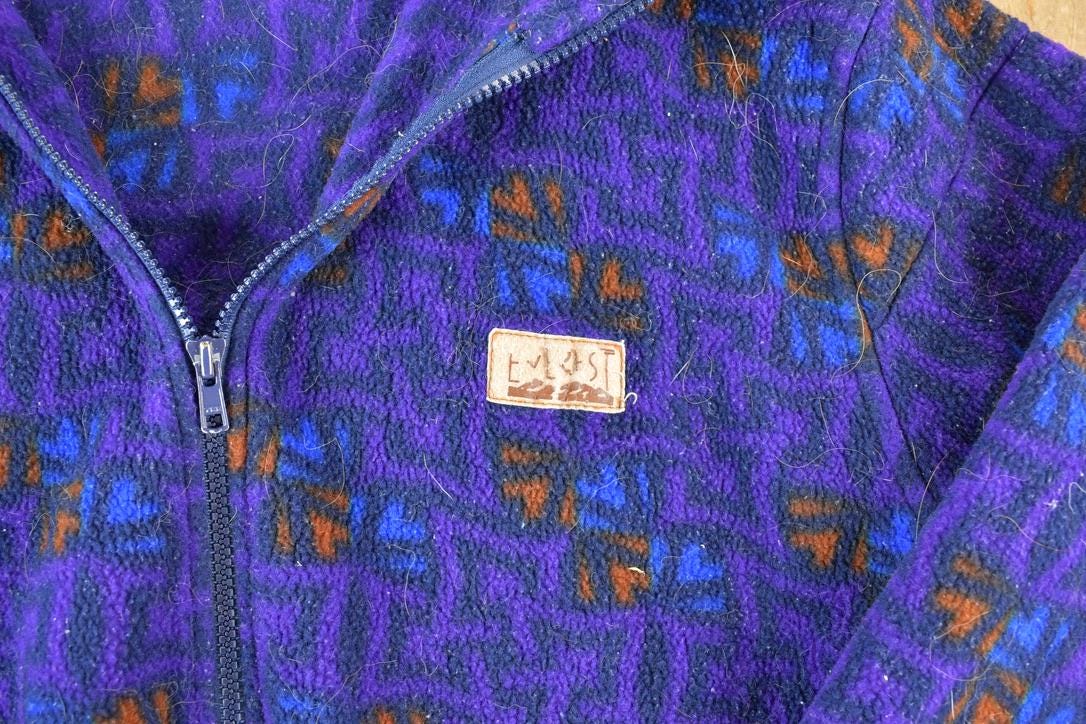 Vintage 1990s Abstract Pattern Fleece Outdoorsman Sweater