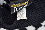 Vintage 1990s Trimmings Floral Checkered Knitted Sweater  Vintage 90s Mockneck  Pattern Sweater  Hand Knit  Pullover Sweatshirt
