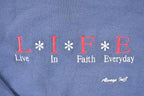 Vintage 1990s Live In Faith Everyday Jesus Crewneck Sweatshirt Men's L