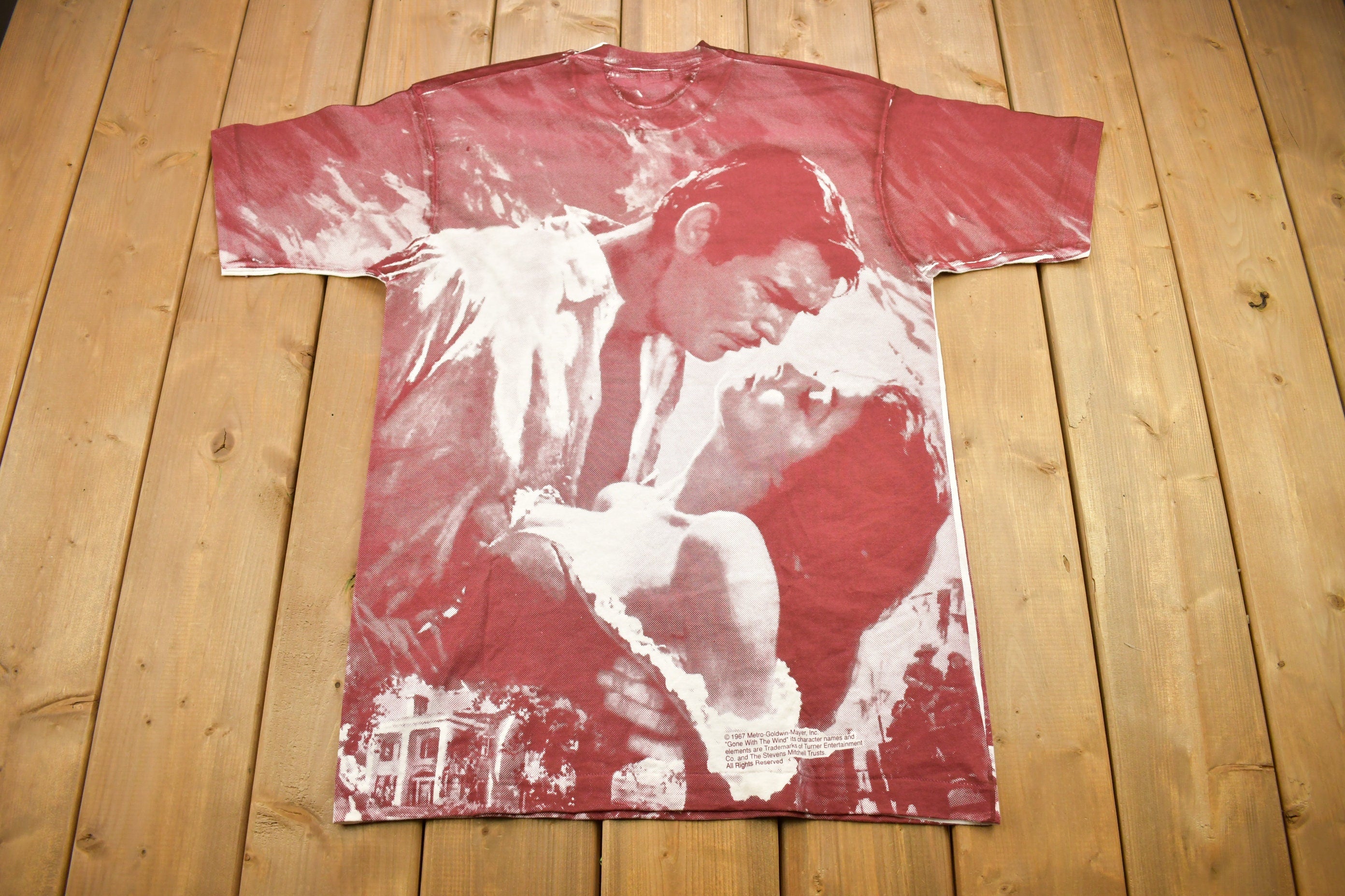 Vintage 1990s Gone With The Wind All Over Print Movie Promo T-shirt