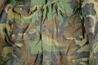 Vintage 1980s Military Woodland Camo Combat Field Jacket Men's Medium