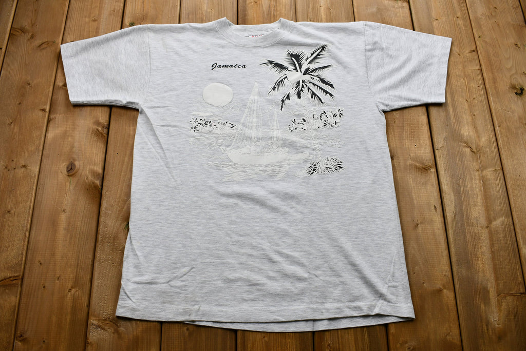 Vintage 1990s Distressed Jamaica Souvenir T-Shirt  Single Stitch  90s Streetwear  Made In USA  Vacation Tee  Travel & Tourism