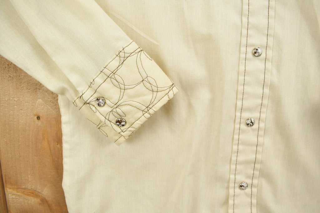 Vintage 1970s Quilted Wrangler Snap Button Shirt