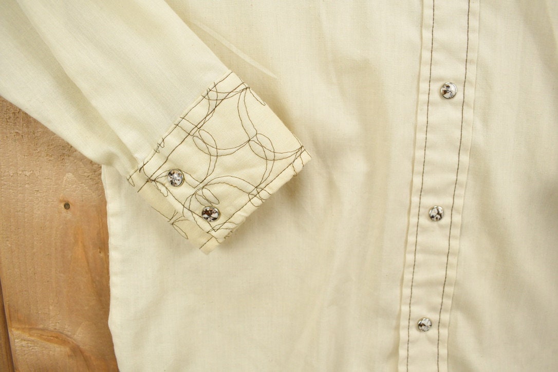 Vintage 1970s Quilted Wrangler Snap Button Shirt