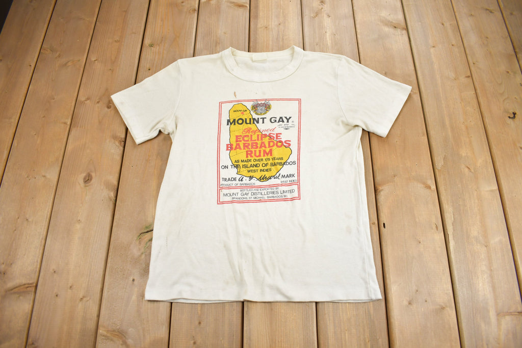 Vintage 1980s Mount Gay Eclipse Barbados Rum Graphic T Shirt