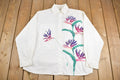 Vintage 1990s Hand Painted Floral Button Up Shirt