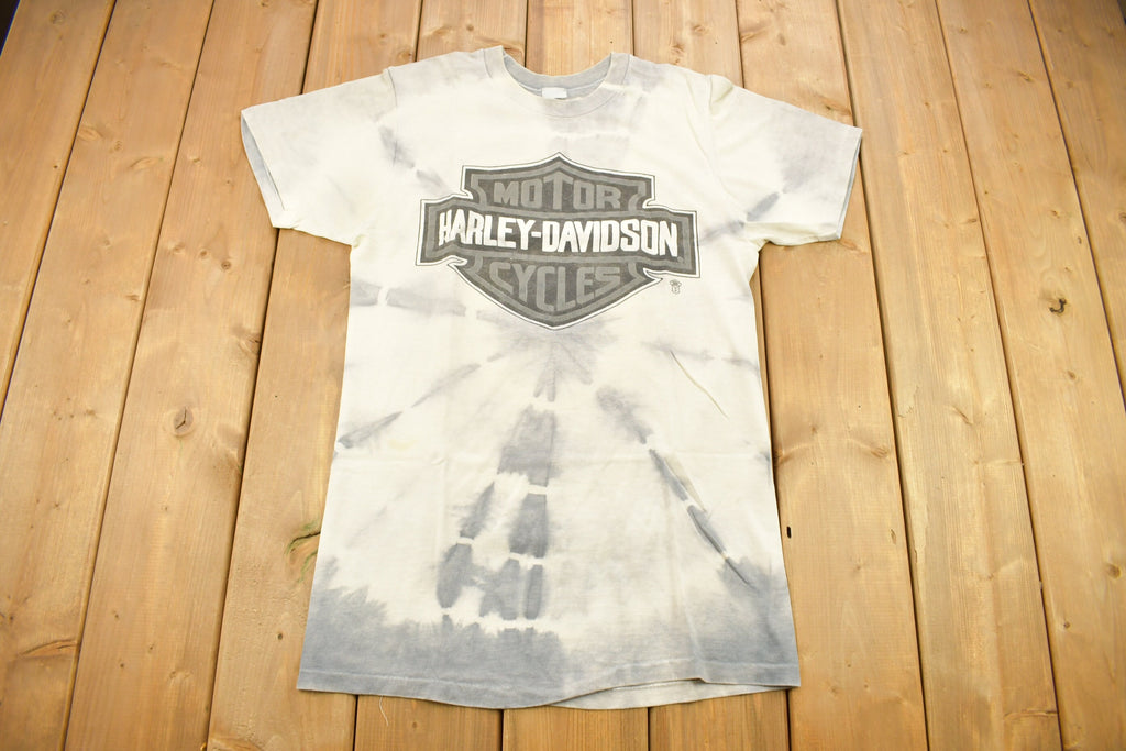 Vintage 1980s Barne's Harley Davidson Of Tampa Florida tie Dye T-Shirt