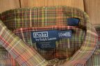 Vintage 1980s Polo Ralph Lauren Plaid Button Up Dress Shirt