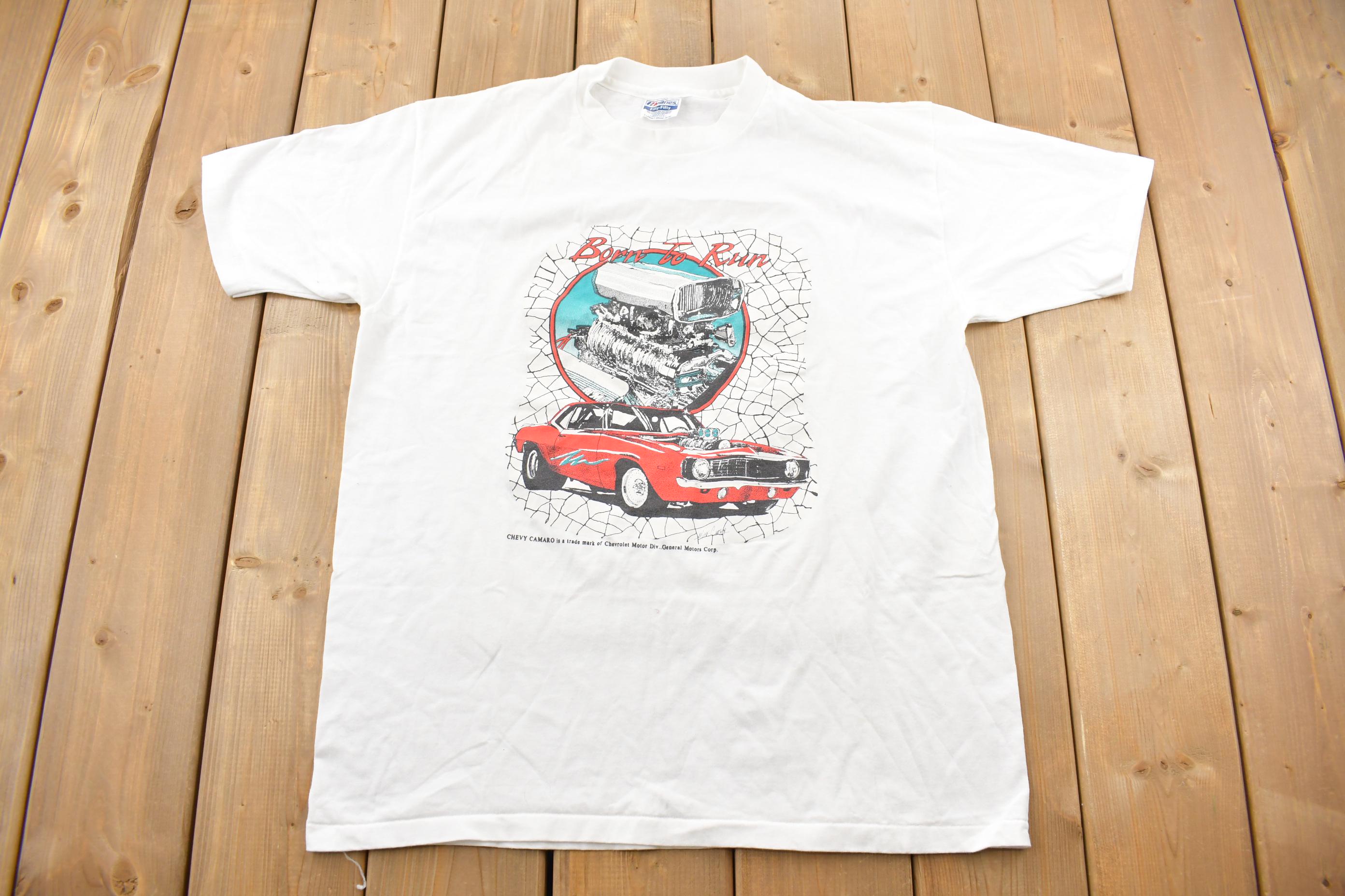 Vintage 1990s Muscle Car Born To Run Single Stitch Graphic T-Shirt Made In USA