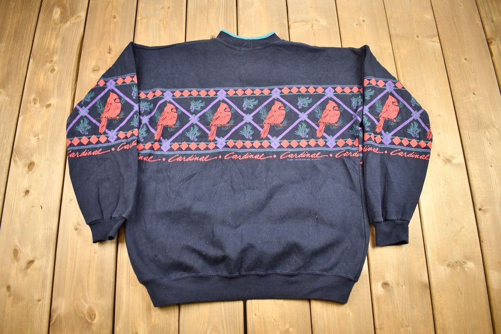 Vintage 1993 Cardinal Theme Art Unlimited Cute Crewneck Sweater